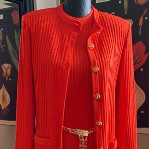 St John Collection 3 pc Vintage Tangerine Knit S.6